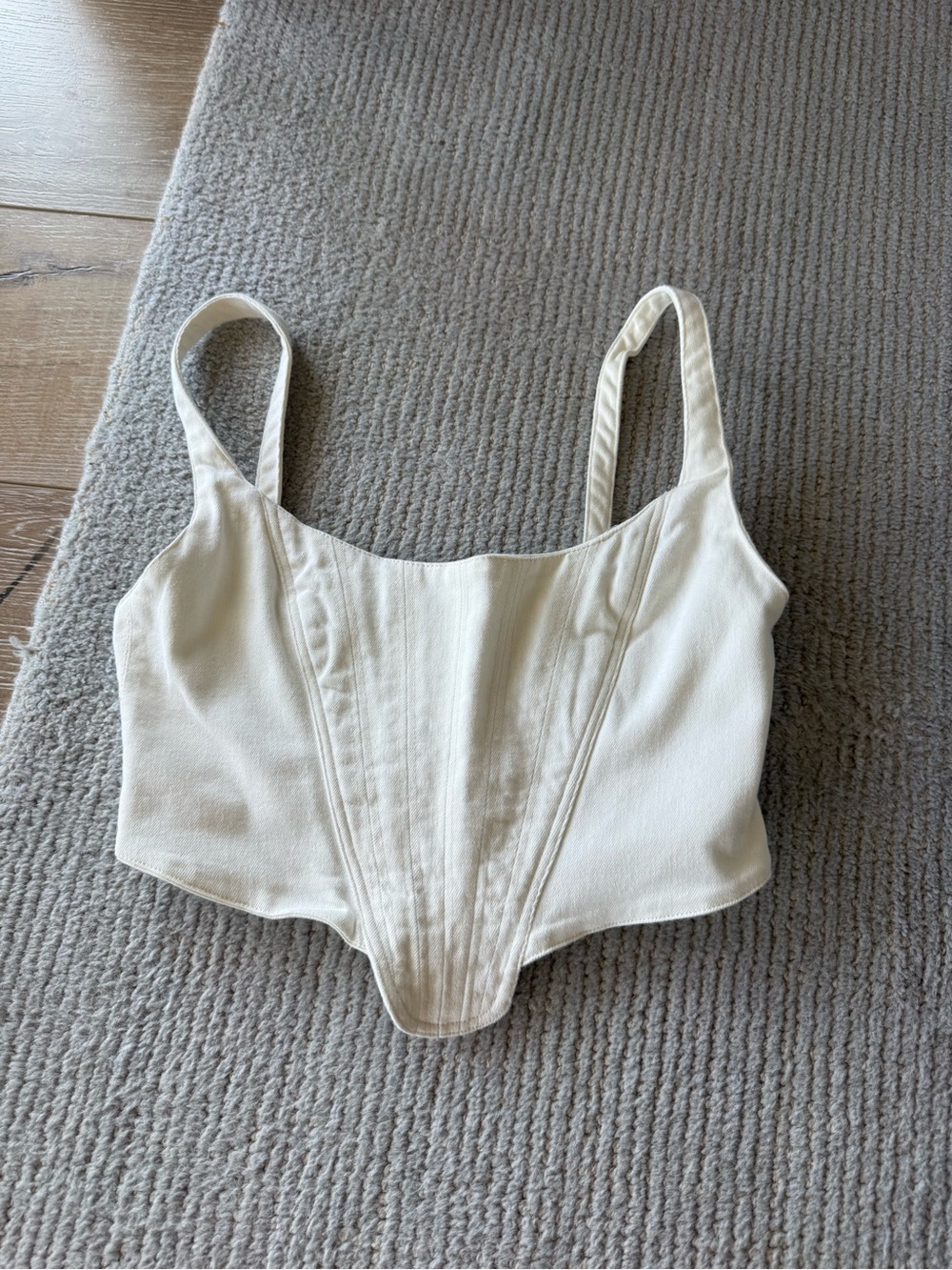 Women’s Cream Corset-Style Crop Top